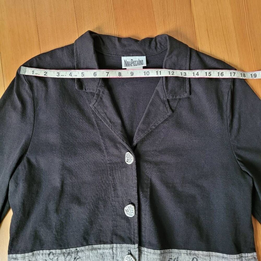 Vintage Nina Piccalino 100% cotton blazer lagom lagenlook earthy boho quirky art - Picture 13 of 13